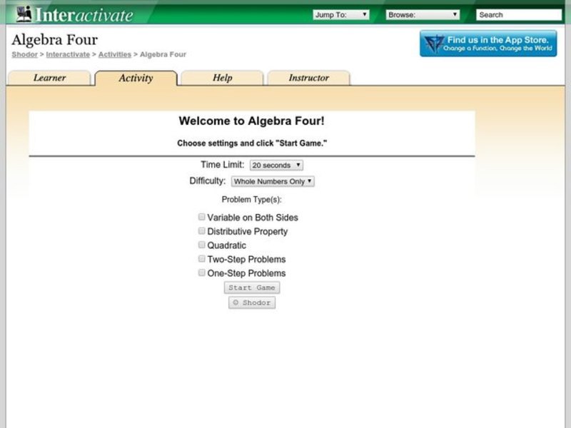 Algebra Four Interactive