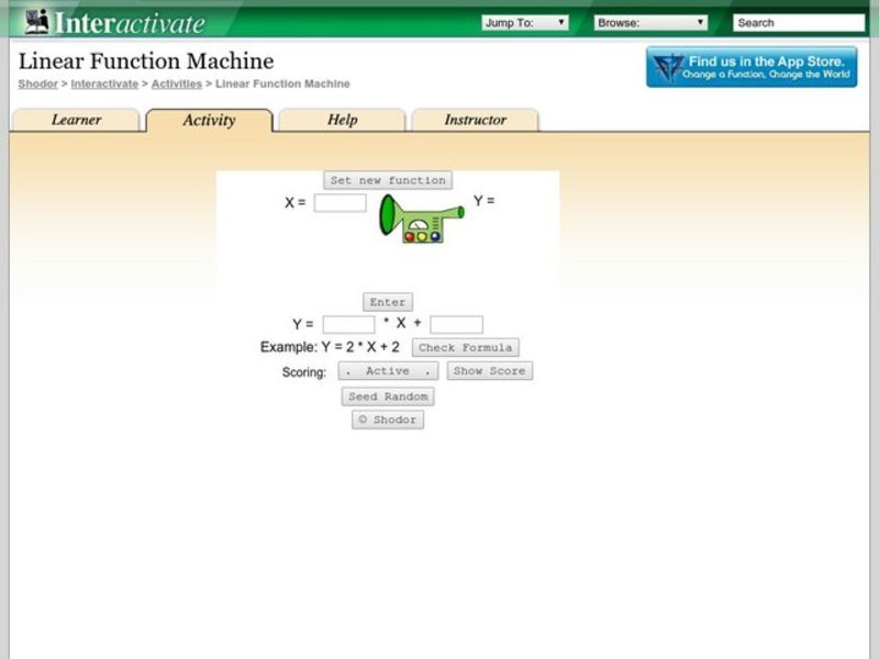 Linear Function Machine Interactive
