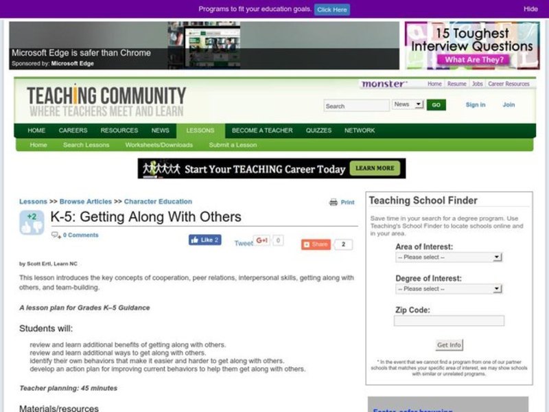 Getting along With Others Lesson Plan