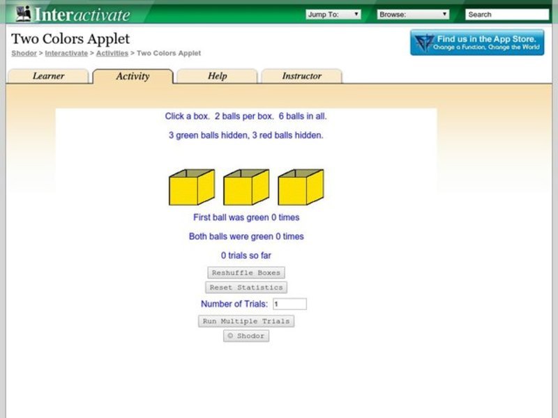 Two Colors Applet Interactive