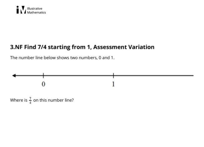 Find 7/4 Starting from 1, Assessment Variation Assessment