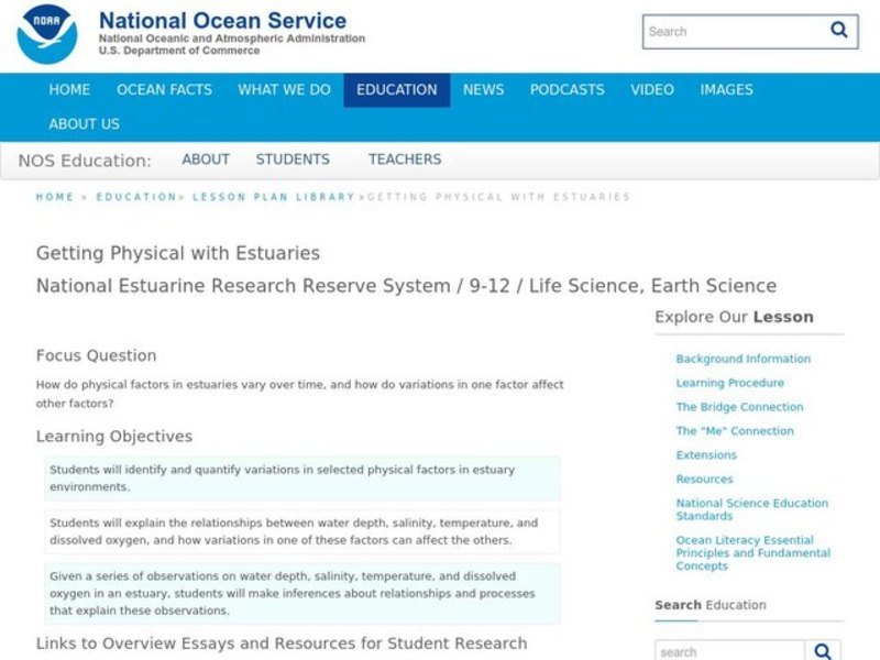 Getting Physical with Estuaries Lesson Plan