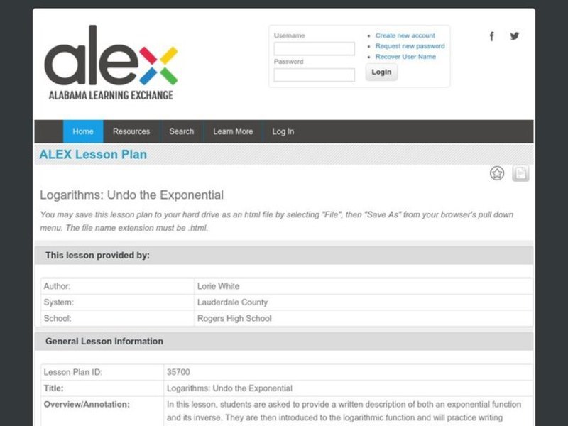 Logarithms: Undo the Exponential Lesson Plan