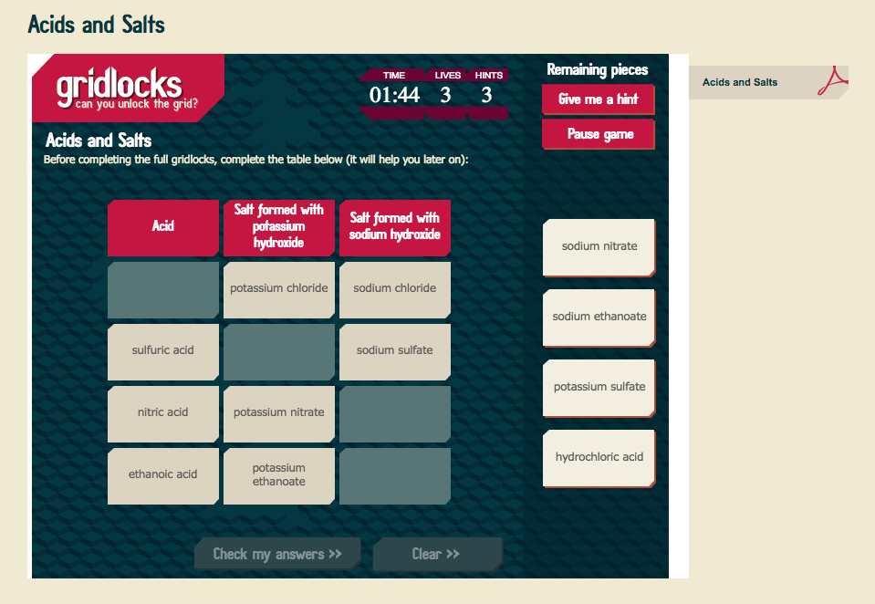 Acids and Salts Interactive