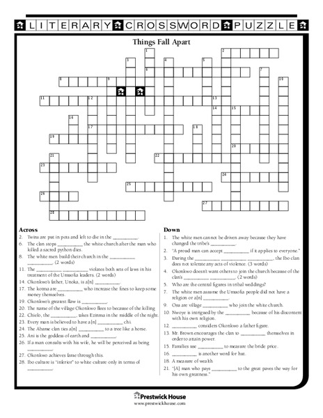 Things Fall Apart Worksheet