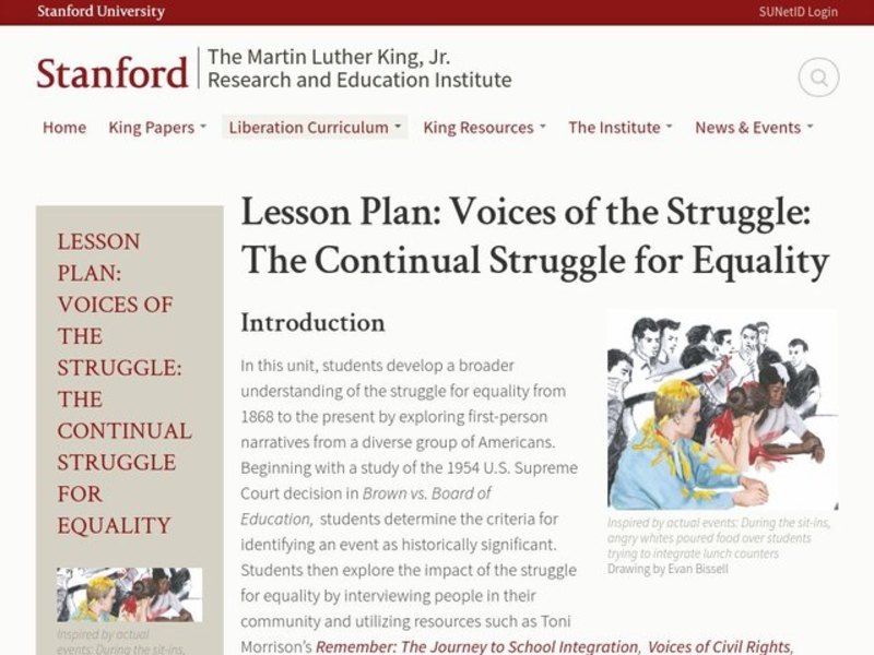 Voices of the Struggle: The Continual Struggle for Equality Lesson Plan