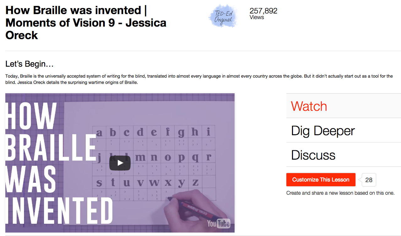 How Braille Was Invented Instructional Video