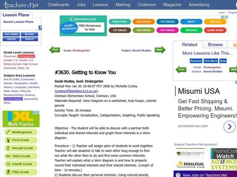 Getting to Know You Lesson Plan