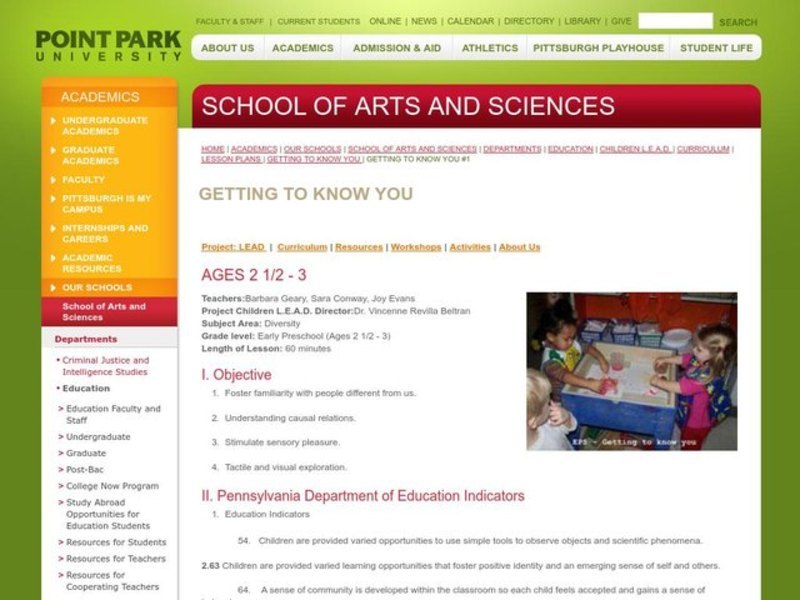 Getting to Know You Lesson Plan