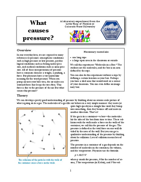 What Causes Pressure? Activity