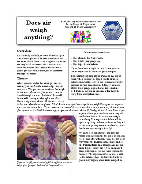 Does Air Weigh Anything? Lab Resource