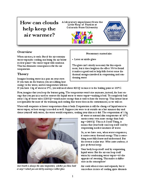 How Can Clouds Keep the Air Warmer? Lab Resource