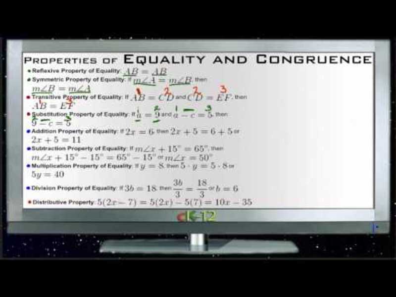 Properties of Equality and Congruence: Lesson Instructional Video