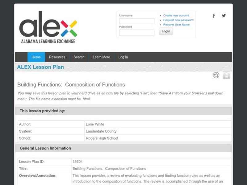 Building Functions: Composition of Functions Lesson Plan