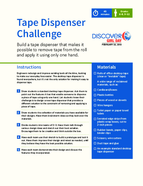 Tape Dispenser Challenge Activity