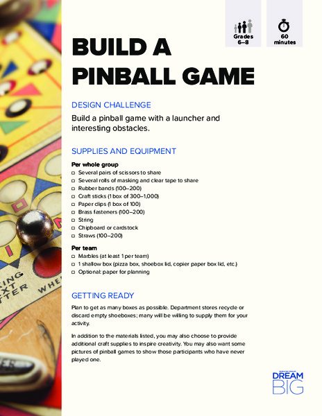 Build a Pinball Game Activity