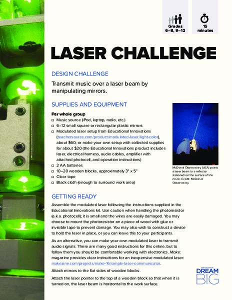 Laser Challenge Activity