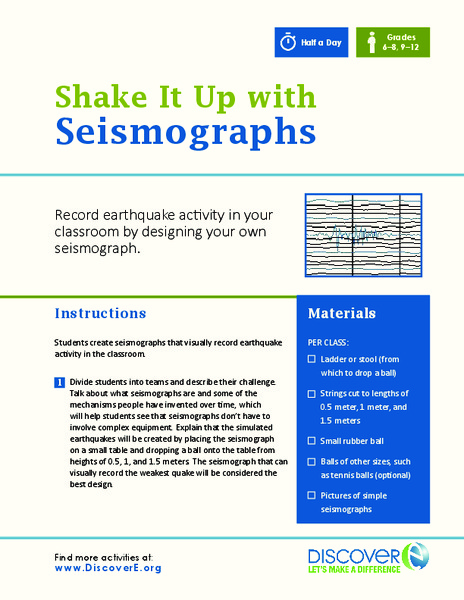 Shake It Up with Seismographs Activity