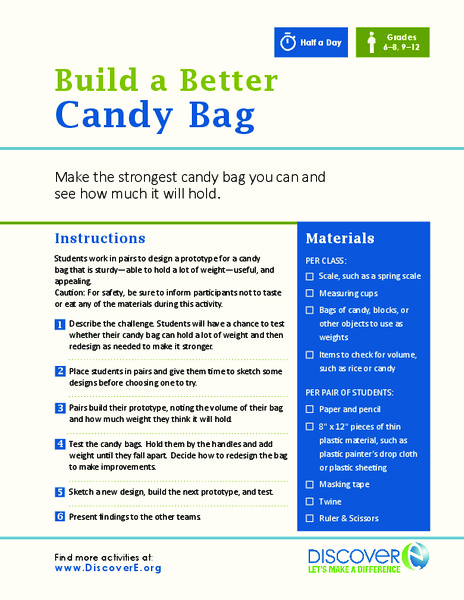Build a Better Candy Bag Activity