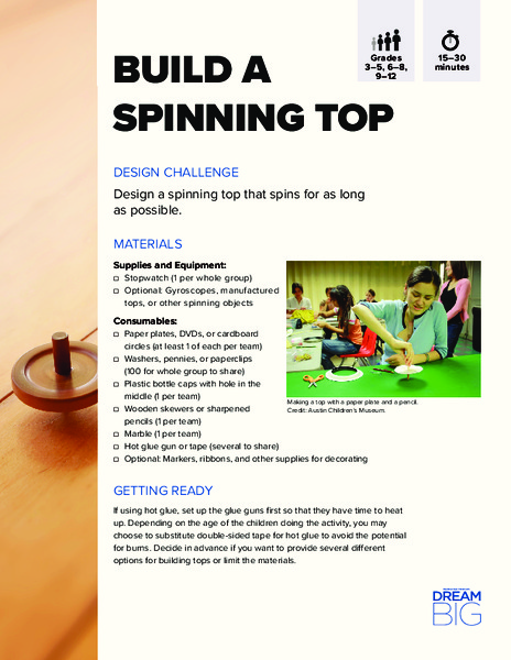 Build a Spinning Top Activity