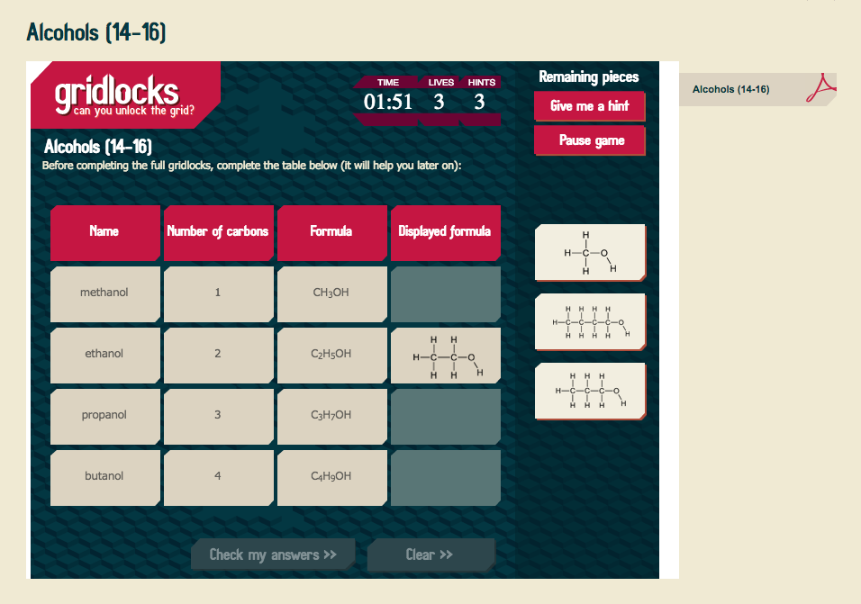 Alcohols (14-16) Interactive