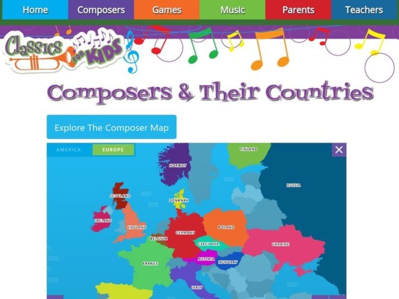 Composers and Their Countries Interactive