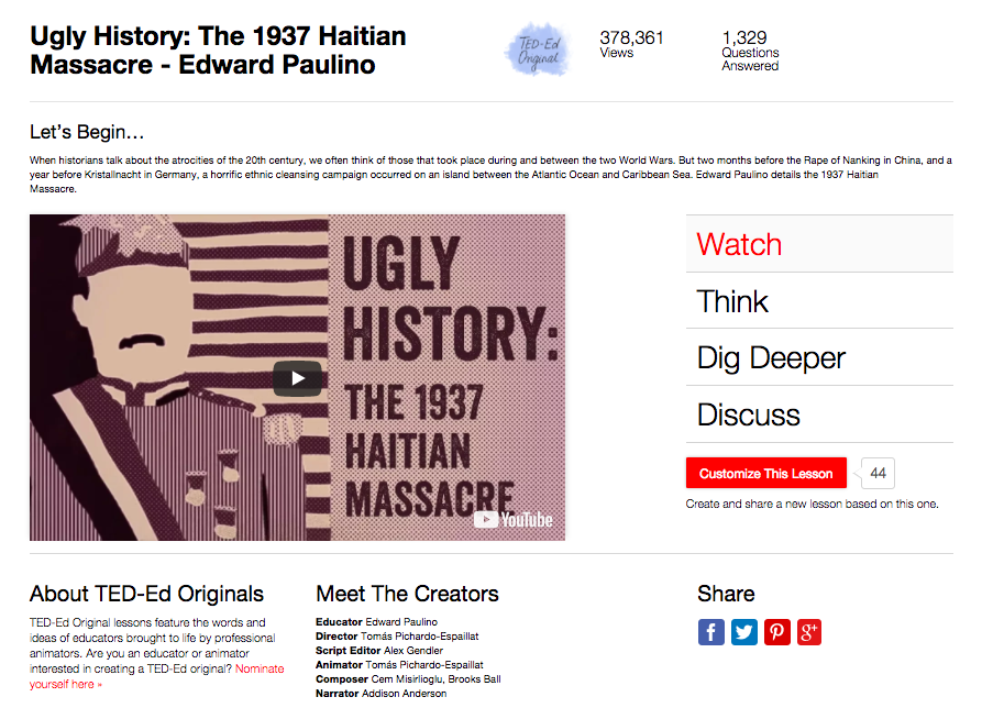 Ugly History: The 1937 Haitian Massacre Instructional Video