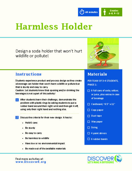 Harmless Holder Lesson Plan
