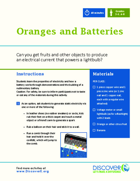 Oranges and Batteries Lesson Plan