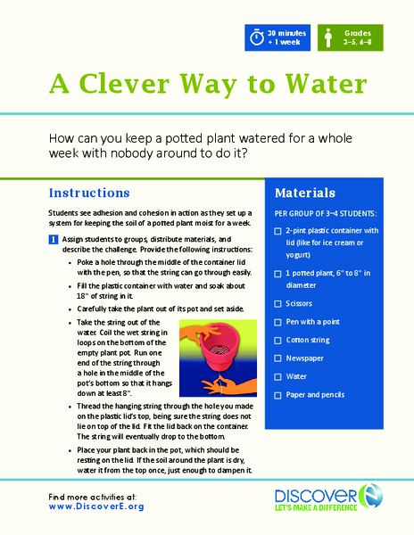 A Clever Way to Water Lesson Plan