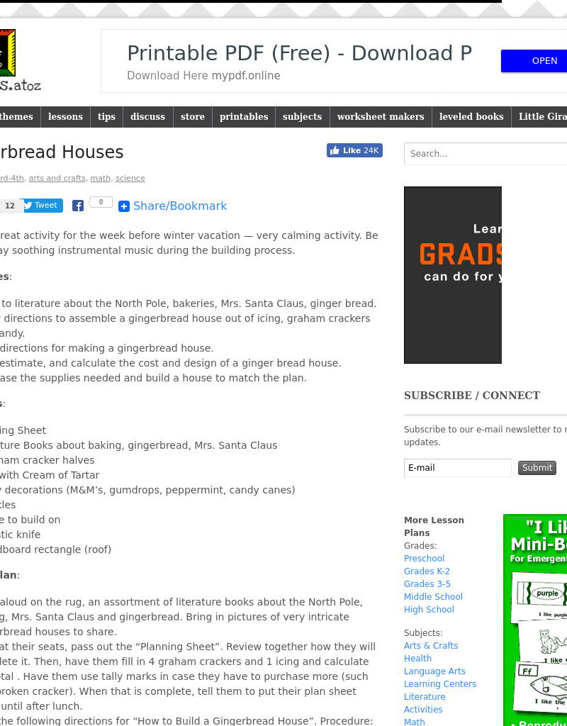 Gingerbread Houses Lesson Plan