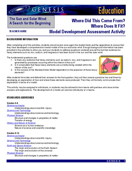 Model Development Assessment Activity Lesson Plan