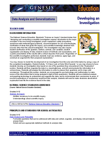 Developing an Investigation Lesson Plan