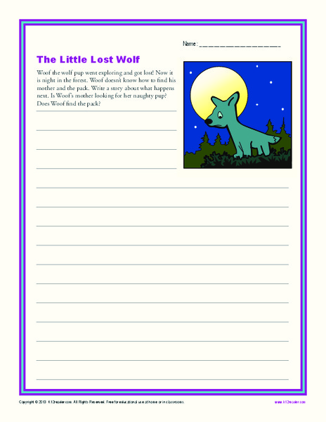 The Little Lost Wolf Writing