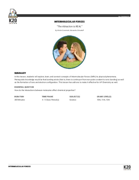 The Attraction is REAL Lesson Plan