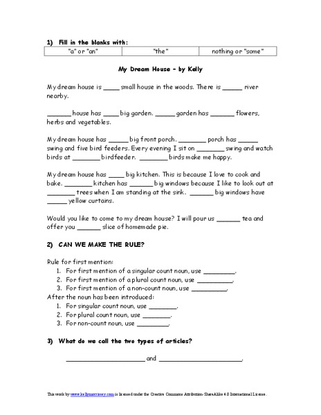 First Mention Rule Worksheet Worksheet
