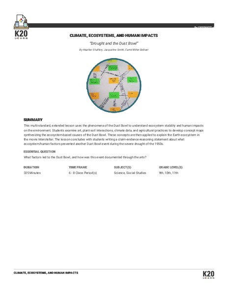 Drought and the Dust Bowl Lesson Plan