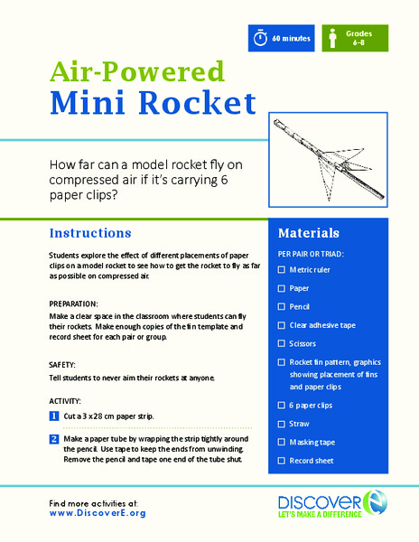 Air-Powered Mini Rocket Activity