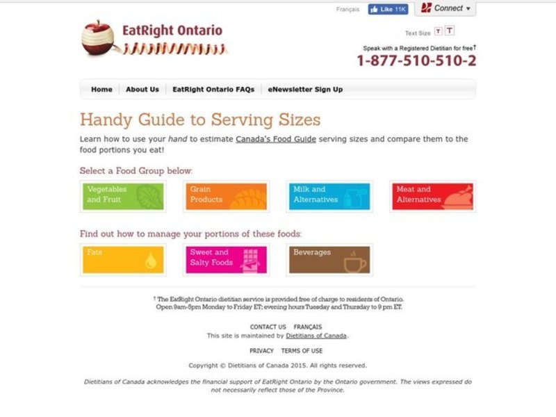 Handy Guide to Serving Sizes Website