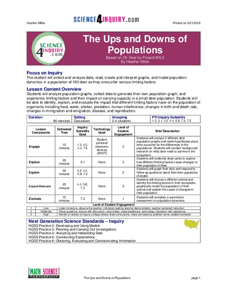 The Ups and Downs of Populations Lesson Plan