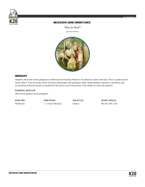 Why So Blue? Lesson Plan