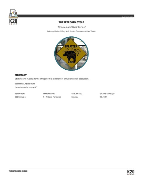 Species and Their Feces Lesson Plan