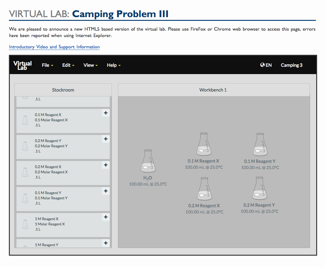 Virtual Lab: Camping Problem III Interactive