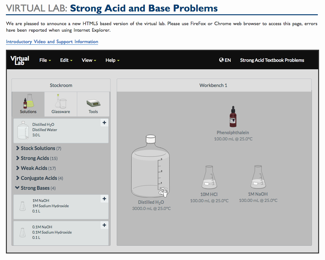 Virtual Lab: Strong Acid and Base Problems Interactive