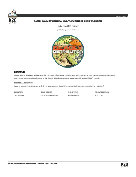 Life is a Bell Curve Lesson Plan