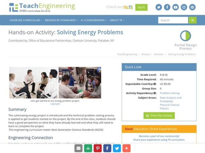 Solving Energy Problems Activity