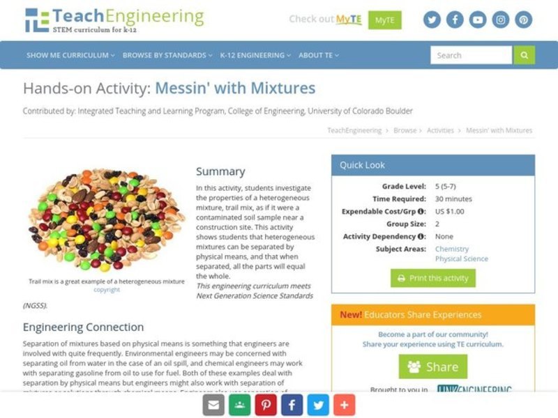 Messin' with Mixtures Activity