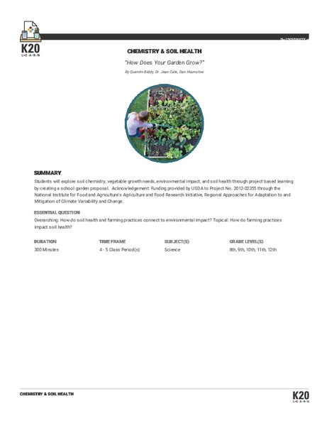 How Does Your Garden Grow? Lesson Plan