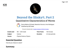 Beyond the Slinky®, Part 2 Lesson Plan