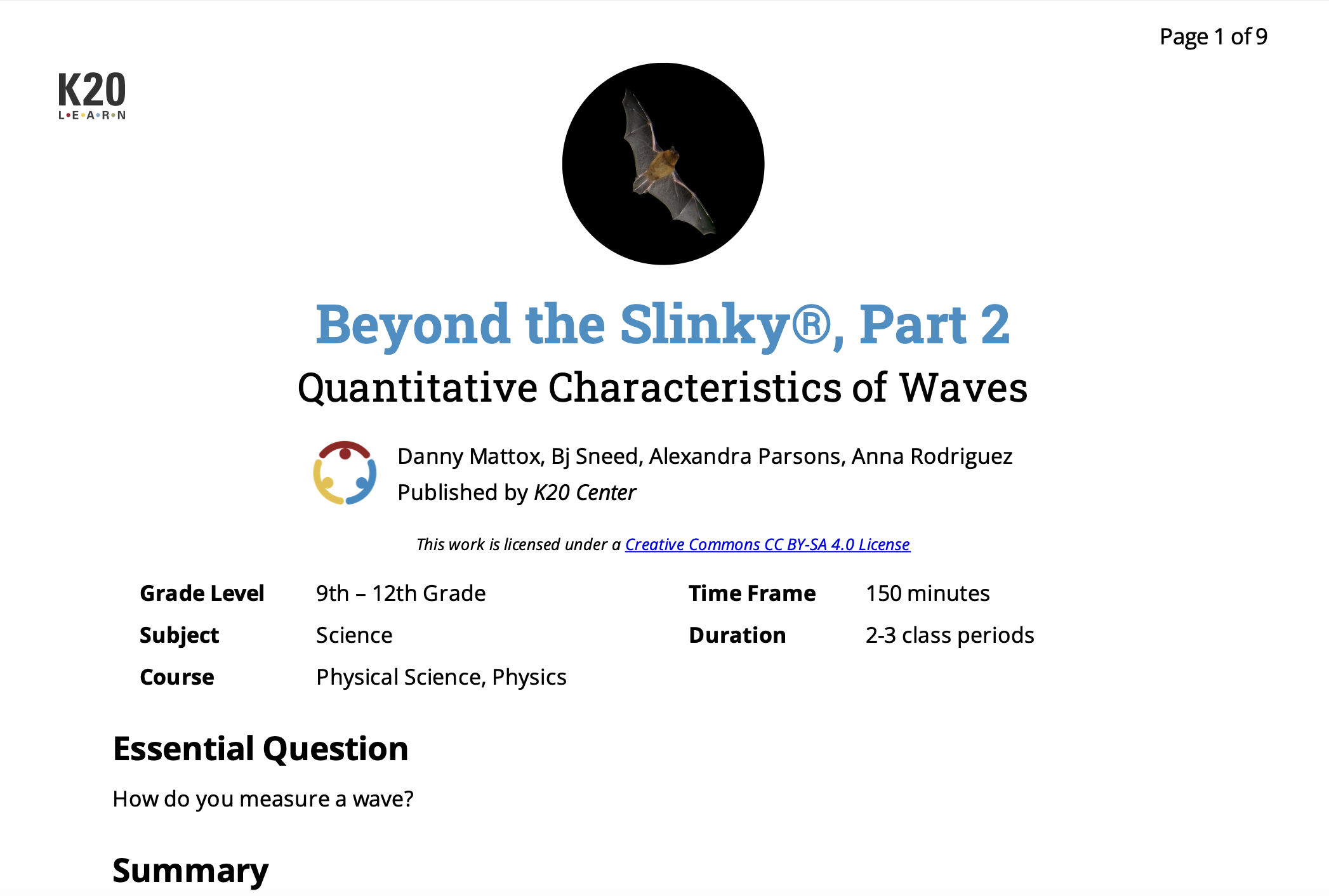 Beyond the Slinky®, Part 2 Lesson Plan